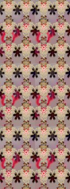 Parlak çiçekli halı bej renkli çizim deseni.