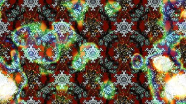 Renkli desenli eskiz deseni, kahverengi çiçekler ve dekoratif elementlerle. Eskiz geçmişi. Raster illüstrasyonu. Kumaş, tekstil, duvar kağıdı baskısı için. Antika retro tarzı.