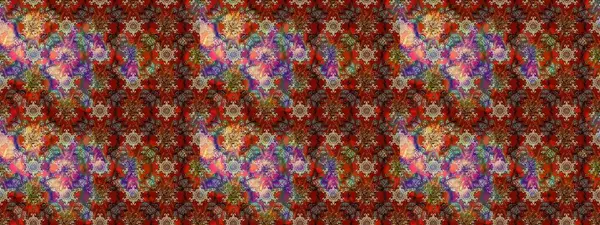 Çiçek desenli çizim. Raster illüstrasyonu. Asya tekstil tarzında. Kahverengi renkli çiçekler. Raster illüstrasyonu.