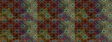 Kahverengi renkler ve parlak çiçekler üzerine soyut çizim deseni. Küçük çiçekte hoş bir çiçek deseni var. Çiçek elementli zarif raster dokusu..