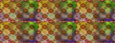 Küçük kahverengi ve yeşil çiçeklerle oldukça eski bir besin torbası deseni. Tekstil, kumaş, kapaklar, duvar kağıtları, baskı, naylon, yapıştırma, örgü, dekupaj için çiçeksiz arkaplan.