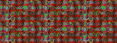 Elle boyanmış suluboya resim çizimleri, çiçekler ve bitkiler. Kırmızı renkte çiçekler.