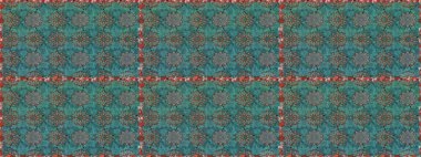 Patlayan çiçekler soyut olarak yerleştirilmiş. Raster deseni. Yumuşak, bahar çiçekleri mavi ve yeşil renklerde. Raster illüstrasyonu.