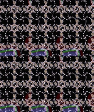 Renkli Bahar Teması eskiz kalıbı. Siyah renkli çiçekler. Çiçekli çizim şekli. Düz Çiçek Elementleri Tasarımı.