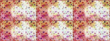 Raster Floral Illustration, Asyalı tekstil. Tarafsız renklerde etnik çiçeklerle kusursuz bir desen..