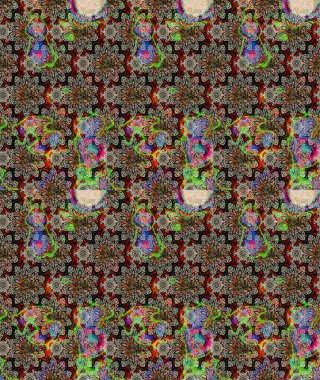 Raster çiçek izi. Çiçeksel gri çizim deseni. Raster Yumuşak kumaş deseni. Klasik taslak çizimi.