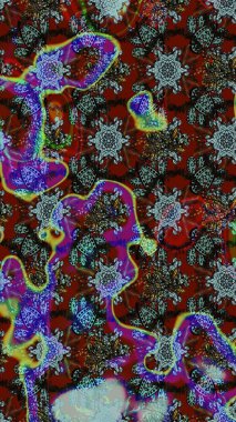 Hediye ambalaj kağıdı, tebrik kartları, posterler ve pankart tasarımı. Kahverengi renkli çiçekler. Raster düz çiçek çizim deseni.