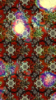 Düz Çiçek Elementleri Tasarımı. Süslü kumaş deseni. Renkli Bahar Teması eskiz kalıbı. Raster illüstrasyonunda çiçek deseni çizimi.