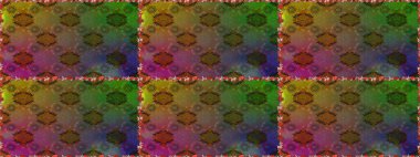 Raster - stok. Yapraklı çiçekler ve kahverengi renkli papatya çiçekleri. Kusursuz arkaplan deseni.