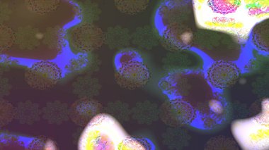 Raster illüstrasyonu. El çizimi. Çiçekli, yapraklı, çiçek desenli çizim..