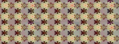 Çiçek desenli çizim. Renkli Bahar Teması eskiz kalıbı. Güzel kumaş deseni. Raster illüstrasyonu. Düz Çiçek Elementleri Tasarımı. Asya tekstil tarzında.
