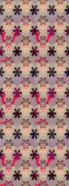 Renkli çizim kalıbı. Çiçek duvar kâğıdı. Çiçek arkaplan. Raster illüstrasyonu. Bej renkli şirin tekstil.