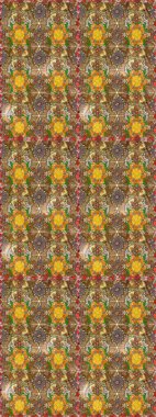 Raster illüstrasyonu. Tomurcukları papatya çiçekleri olan sevimli bir çiçek deseni. Kumaş, tekstil, duvar kağıdı baskısı için. Miles Fleur, süslü püslü bir süs. Eskiz geçmişi. Antika retro tarzı.