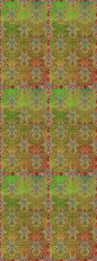 Raster illüstrasyonu. Kusursuz çiçek deseni duvar kâğıdı olarak kullanılabilir. Yeşil ve kahverengi renkte çiçekler.