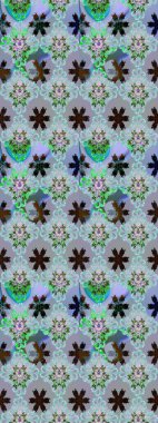 Süslü kumaş deseni. Raster deseni. Çiçekli çiçek deseni, suluboya..