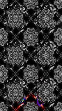 Üst manzara, yumuşak stil. Siyah renkte manzaralı çiçek deseni. Çiçek kompozisyonu, el boyası, hassas şablon. Sevgililer günü ve tebrik kartı konsepti için şık bir davet.