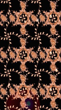 Güzel çiçek deseni. Siyah renkli çiçekler. Düz Çiçek Elementleri Tasarımı. Renkli Bahar Teması çizim şablonu.