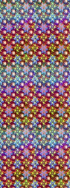 Moda baskıları için zarif bir şablon. Modern çiçek arkaplanı. Parlak renkli çiçekleri olan ve mavi ve kırmızı renkte yaprakları olan harika bir çiçek deseni. Halk stili.