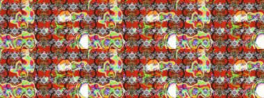 Küçük çiçekteki sevimli çiçek deseni. Güzel karalamalı çiçek desenli çizim. Güzel kumaş deseni. Raster illüstrasyonu.