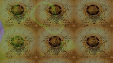 El çizimi çiçekli soyut çizim kalıbı. Kahverengi renkli çiçekler. Raster illüstrasyonu.