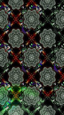 Raster illüstrasyonu. Miles Fleur, süslü püslü bir süs. Eskiz geçmişi. Kumaş, tekstil, duvar kağıdı baskısı için. Eski usul. Tomurcukları papatya çiçekleri olan sevimli bir çiçek deseni..