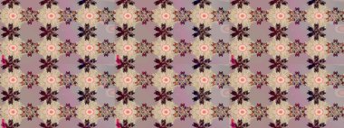 Suluboya stilinde bej renklerde. Küçük çiçekli yay deseni çiz. Raster illüstrasyonu.