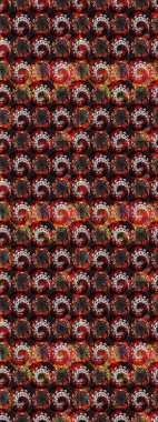 Klasik çiçekler. El çizimi, soyut ve süslü elementler. Yaz çiçekleri teması. Siyah renkler. Suluboya resim taklit Raster illüstrasyonu.