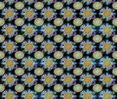 Düz Çiçek Elementleri Tasarımı. Raster illüstrasyonu. Renkli Bahar Temalı Kusursuz Arkaplan. Siyah ve nötr renklerde zarif çiçekli suluboya.