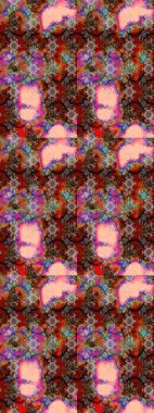 Raster illüstrasyonundaki çiçek desenli çizim. Kahverengi renkte çiçekler.