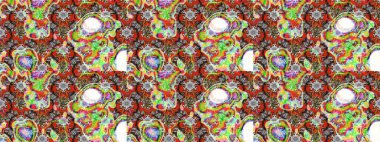 Şirin çiçekli eskiz deseni ve nötr renklerde yapraklar, suluboya çiçek deseni, duvar kağıdı, kart veya kumaş için fayanslı. Raster illüstrasyonu.