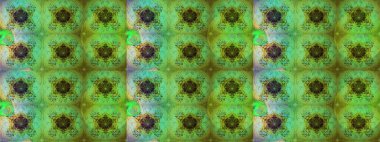 Çiçek desenli eskiz, darbeler, sıçramalar, yaz çiçekleri. Raster illüstrasyonu. Yeşil renkte çiçekler.