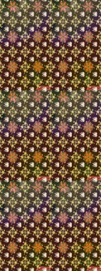 Gömlek baskısı için çiçek boyası. Kahverengi renkli çiçekler. Çiçek eskiz kalıbı geçmişi.