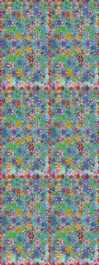 Süslü kumaş deseni. Düz Çiçek Elementleri Tasarımı. Renkli Bahar Temalı Kusursuz Arkaplan. Raster illüstrasyonunda kusursuz çiçek deseni.