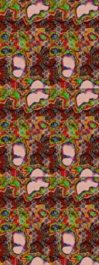 Raster illüstrasyonundaki çiçek desenli çizim. Kahverengi renkte çiçekler.