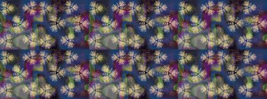 Düz Çiçek Elementleri Tasarımı. Renkli Bahar Teması eskiz kalıbı. Çiçek deseni. Raster çizimi. Güzel kumaş deseni..