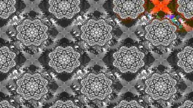 Etnik Mandala havlusu. Taslak süsleme izi. Sınır Kızılderili çiçekli paisley patten. Raster Henna tarzı. Tebrik kartı arkaplanı, boyama kitabı, arkaplan, tekstil için kullanılabilir.