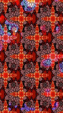 Düz Çiçek Elementleri Tasarımı. Raster çiçekli arka plan. Güzel eskiz şekli. Renkli Yaz Temalı eskiz kalıbı. Yazdır. Şirin kumaş deseni.