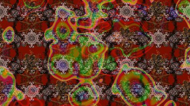 Raster illüstrasyonu. Soyut çiçek çizim kalıbı arka planı. Kahverengi renklerde. Raster deseni. Küçük çiçekte sevimli çiçek deseni var..