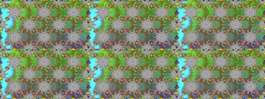 Yeşil ve gri renkli çiçekli kusursuz çiçek deseni. Suluboya tarzında yeşil ve gri renkte çiçekler.