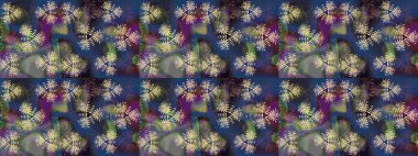 Düz Çiçek Elementleri Tasarımı. Renkli Bahar Teması eskiz kalıbı. Çiçek deseni. Raster çizimi. Güzel kumaş deseni..