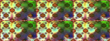 Yeşil renkli çiçekler. El çizimi çiçekli, soyut, pürüzsüz desen. Raster illüstrasyonu.