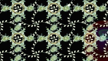 Siyah renkli çiçekler. Renkli Bahar Teması eskiz kalıbı. Sevimli çiçek raster deseni. Düz Çiçek Elementleri Tasarımı.