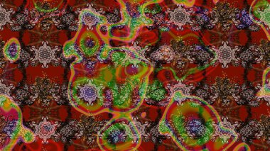 Raster illüstrasyonu. Soyut çiçek çizim kalıbı arka planı. Kahverengi renklerde. Raster deseni. Küçük çiçekte sevimli çiçek deseni var..