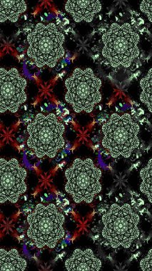 Raster illüstrasyonundaki çiçek desenli çizim. Siyah renkte çiçekler.