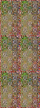 Kahverengi renklerde etnik çiçeklerle kusursuz bir desen. Raster Çiçek İllüstrasyon Şirin Tekstil.