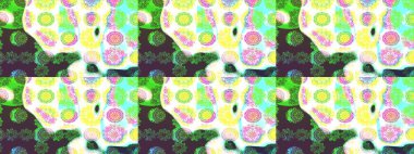 Renkli Yaz Temalı eskiz kalıbı. Yeşil renkli çiçekler. Düz Çiçek Elementleri Tasarımı. Çiçekli retro deseni çiz.