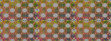 Renkli Bahar Temalı Kusursuz Arkaplan. Raster illüstrasyonunda kusursuz çiçek deseni. Süslü kumaş deseni. Düz Çiçek Elementleri Tasarımı.