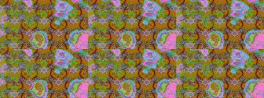 Sevimli çiçek raster deseni. Yeşil renkli çiçekler. Renkli Bahar Teması eskiz kalıbı. Düz Çiçek Elementleri Tasarımı.