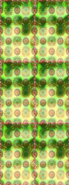 Raster düz çiçekleri pürüzsüz desen. Hediye ambalaj kağıdı, tebrik kartları, posterler ve pankart tasarımı. Yeşil renkte çiçekler.