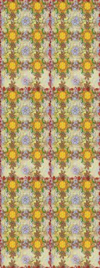 Raster illüstrasyonu. Raster illüstrasyonunda kusursuz çiçek deseni. Güzel kumaş deseni. Tarafsız renklerde.